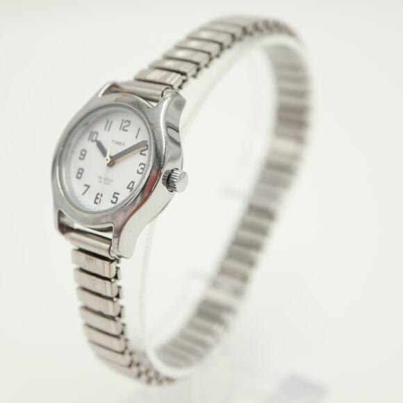 Timex Indiglo Silver Tone 24mm Womens Watch Stretch Expansion Band w New Battery - Picture 10 of 12